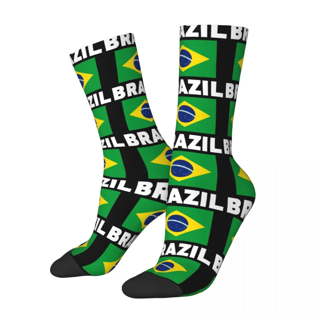 Kaus kaki bendera Brasil kaus kaki Modern Anti keringat musim dingin kaus kaki pria kualitas grafis olahraga luar ruangan