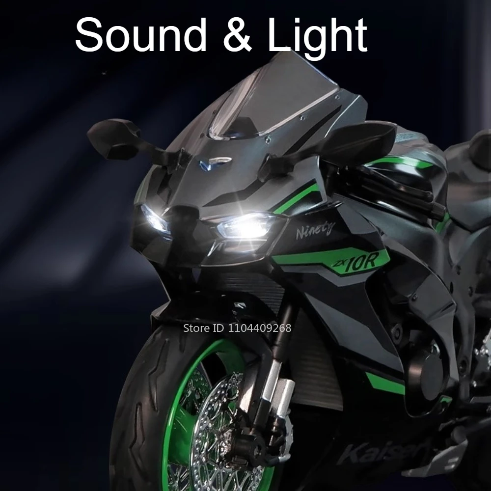 1:12 스케일 가와사키 ZX-10R KX450 오토바이 장난감 모델 충격 흡수 연결 스티어링 레이싱 모터 모델 컬렉션 선물