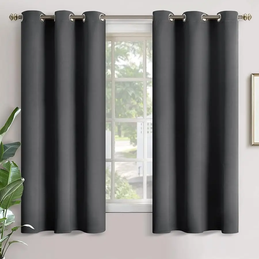 

Blackout Curtains for Bedroom 63 Inches Long 2 Panels - Thermal Window Drapes Room Darkening with Grommet Insulated Blinds Pri a