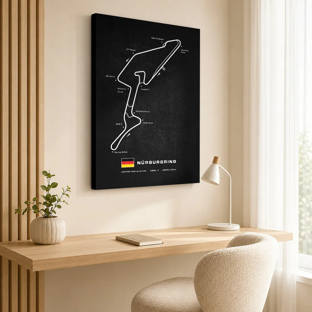 Nurburgring Circuit Canvas Poster Customized Photo Modern Aesthetic Wall Paintings Decoration for Office Hallway Ready to Hang