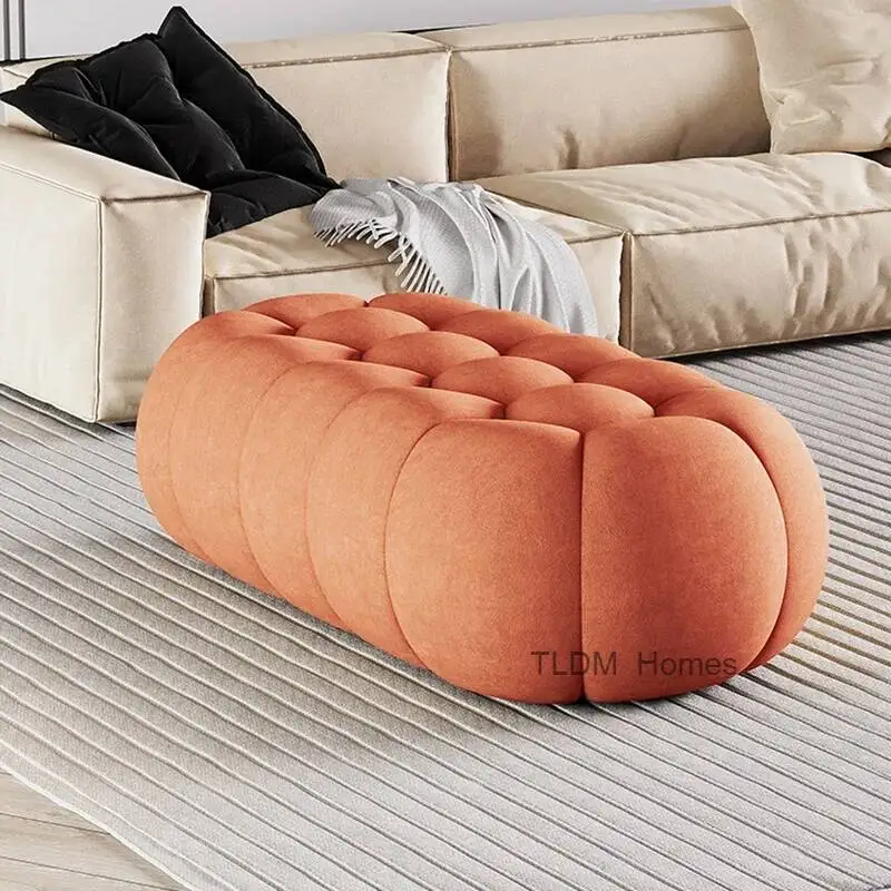Foot Ergonomic Reception Foot Stool Orange Salon Stool Space Saving Puffs Hairdresser Beauty Kitchen Coiffeuse Luxury Furniture