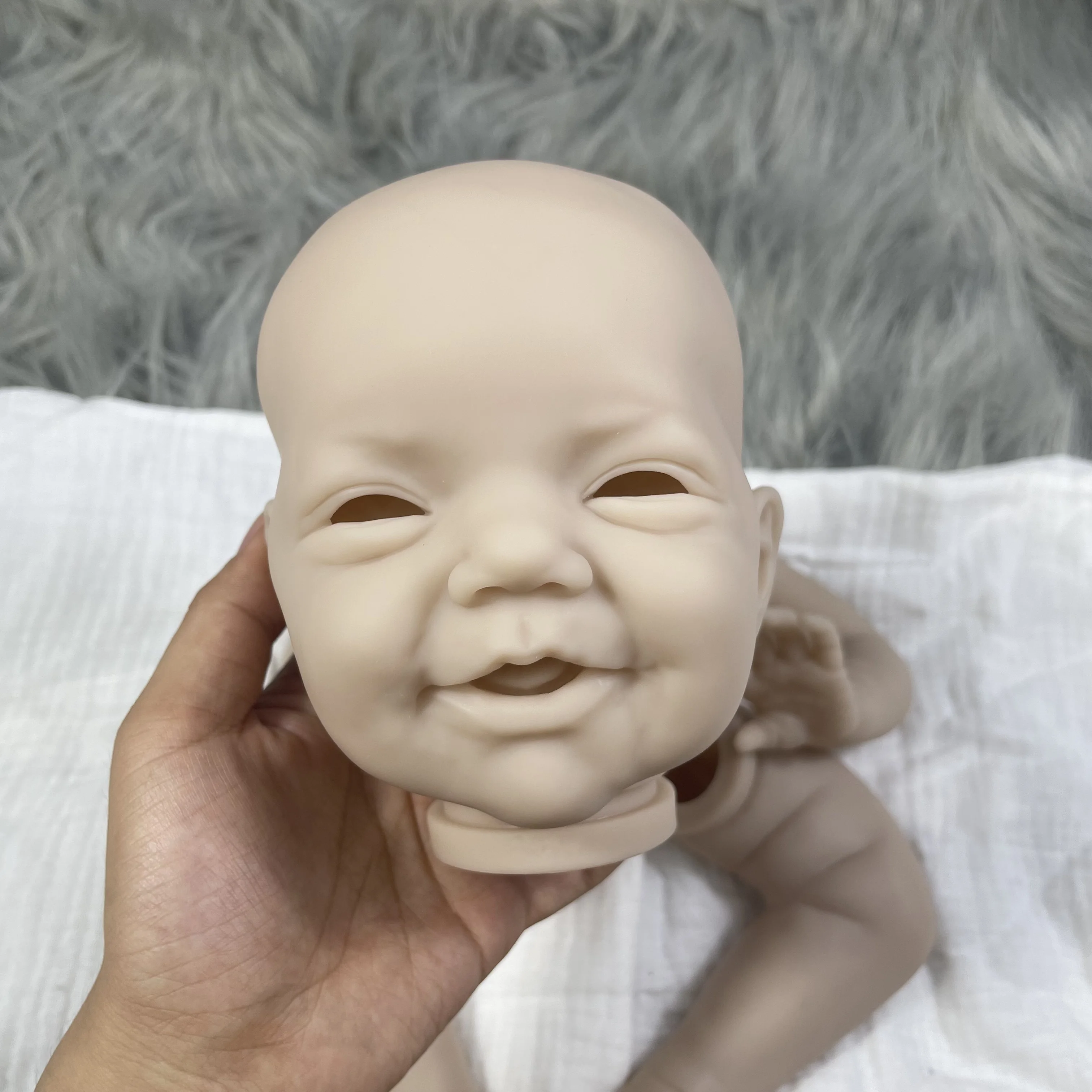 19 인치 비닐 다시 태어난 인형 키트 찰리 신생아 비닐 DIY 수제 장난감 다시 태어난 금형 키트 천 몸과 눈