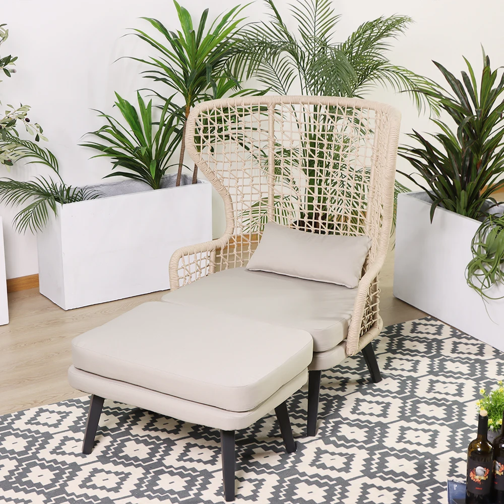 xx-Luxury Modern Rattan Sofa Set with Balcony Chair Ottoman & Leisure Chairs-Outdoor Weather Resistant Furniture