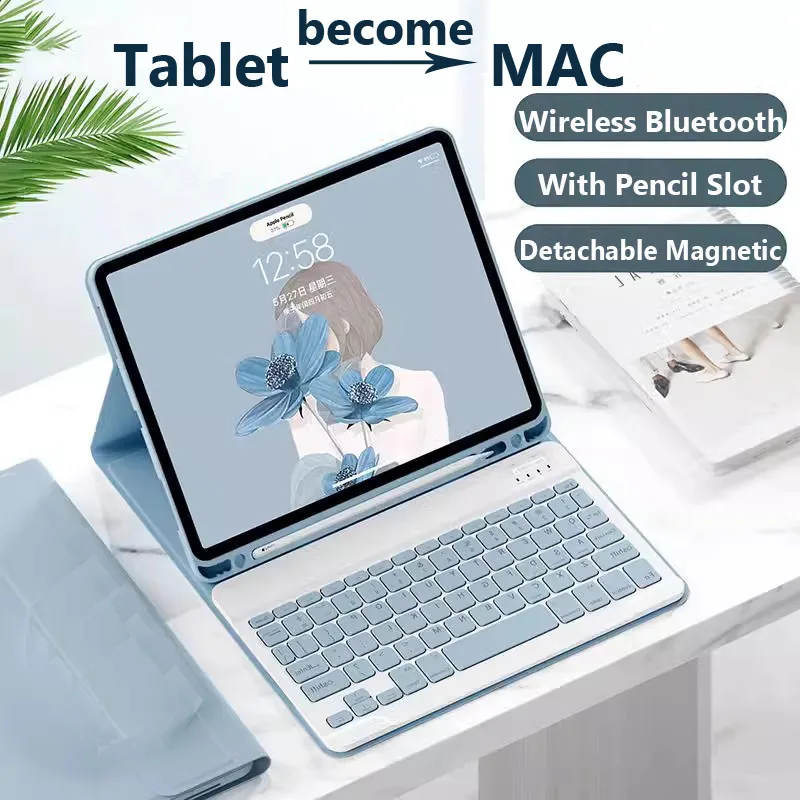 

Case with Keyboard for IPad Pro 11 2025 11th Gen A16 Air 7 6 5 4 2 1 10.2 9th 8 7th 10th 10.9 Mini 6 7 Case with Pencil Holder