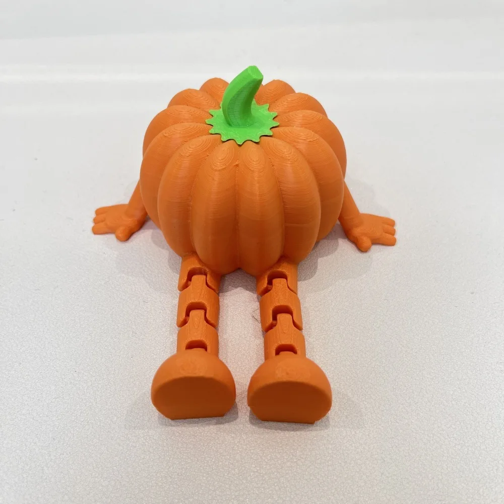 3D Printed Sitting Posture Pumpkin Creative Movable Halloween Party Ornament 3D Printed Toys Home Desktop Decor Ornament Gifts