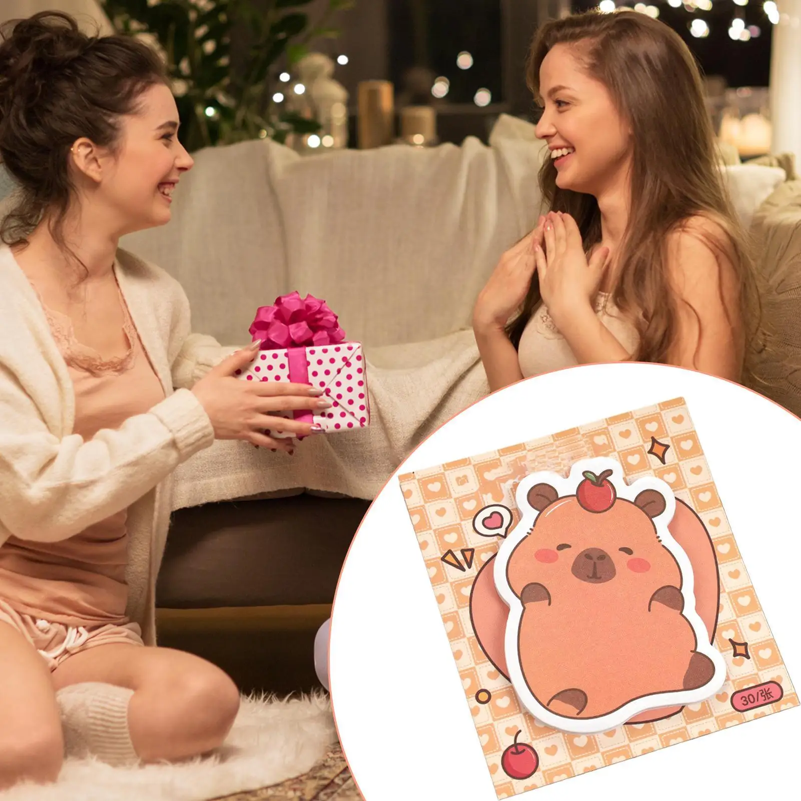 Fun Sticky Notes Capybara Adhesive Noting Decals 30 Sheet Aesthetic Sticky Notes For Desk Wall Backpack Work Kids Adults Girls