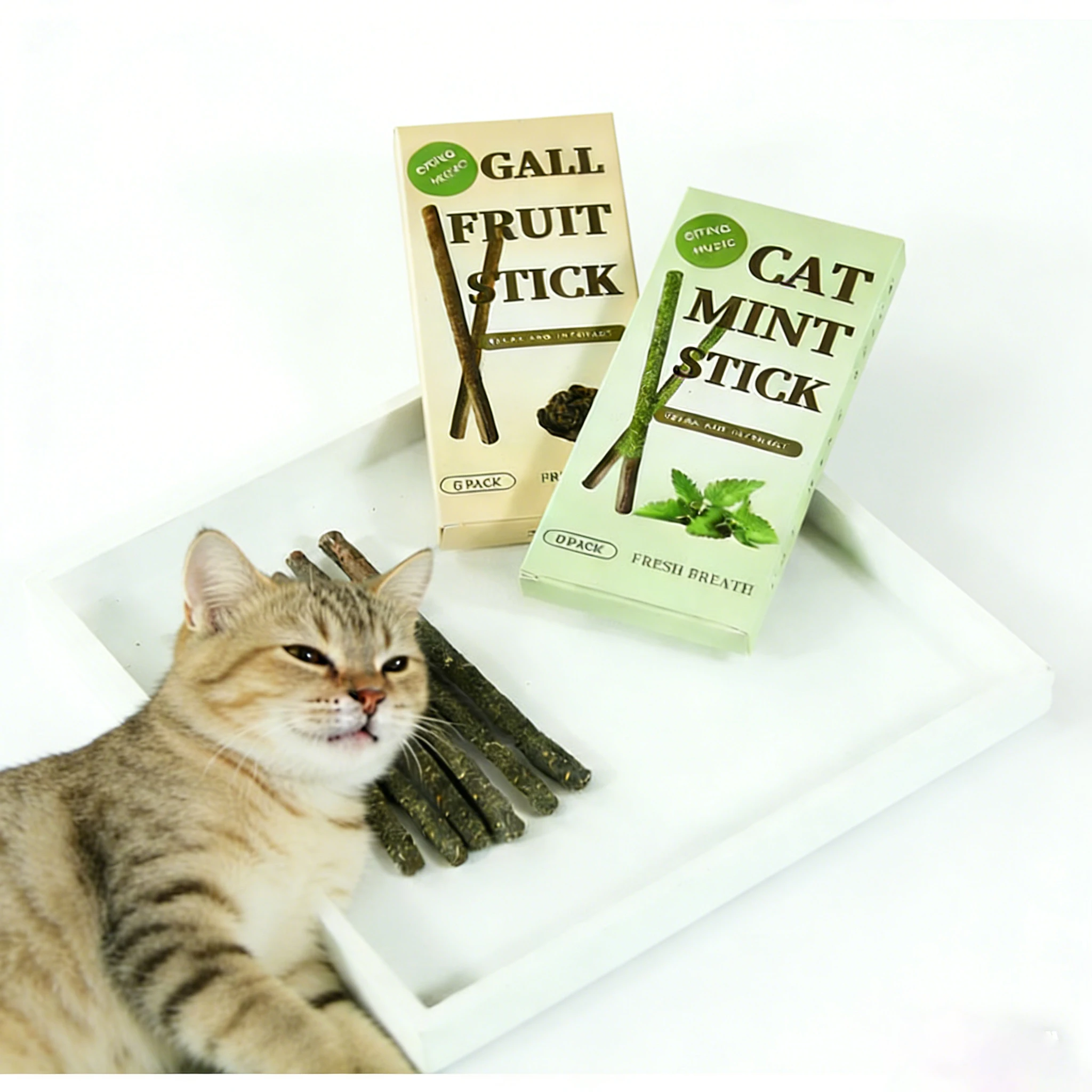 6pcs Natural Matatabi Cat Stick Mint Caught Bite Excited Rods Supply Cat Toys NewSilvervine for Cat Teeth Cleaning Treating Pet