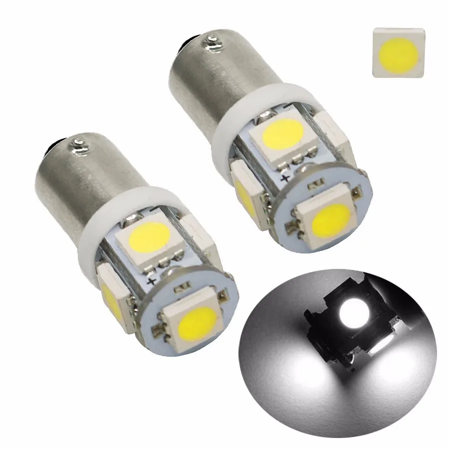 100 قطعة T11 DC12v BA9S 5 SMD 5050 LED مصابيح كهربائية 5SMD T4W مؤشرات السيارات ضوء لمبة الداخلية إسفين مصباح #3