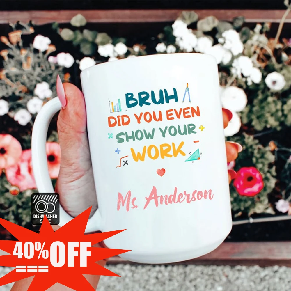 

15oz 11oz Personalized Math Teacher Mug Gift Cup Celebrating Teachers Day Coffee Mug Drinkware Expressing Thanks Students Love