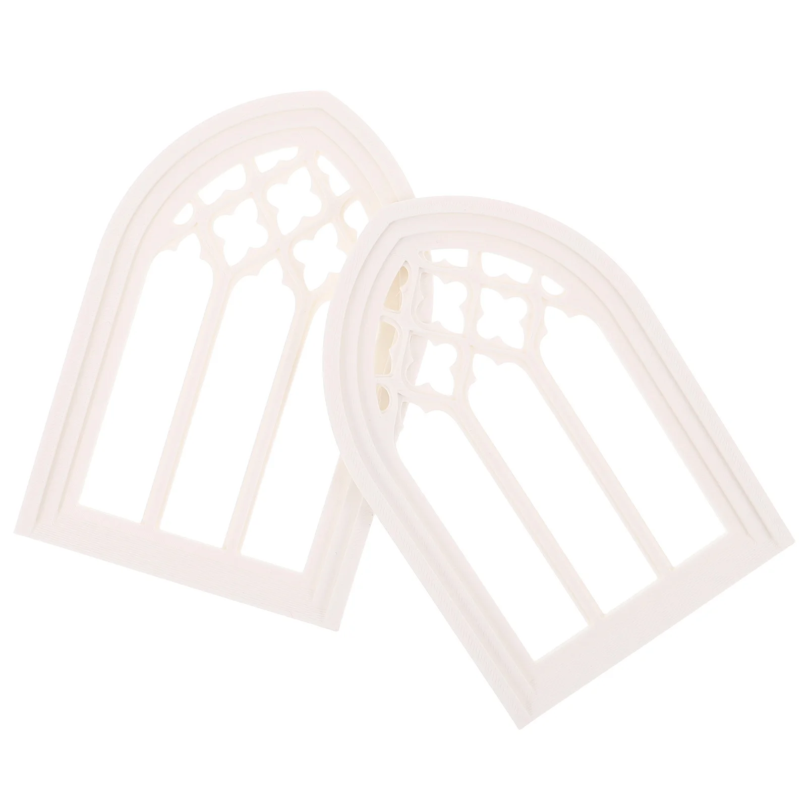 

2pcs Dollhouse Windows Accessories Plastic Miniature Window Frames For Diy Mini House Building Supplies Euro Style Miniature