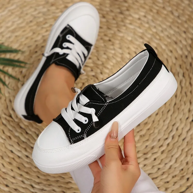 2026 nova sola grossa baixo topo tênis feminino confortável anti deslizamento mocassins moda dedo do pé redondo conforto sapatos femininos tênis feminino