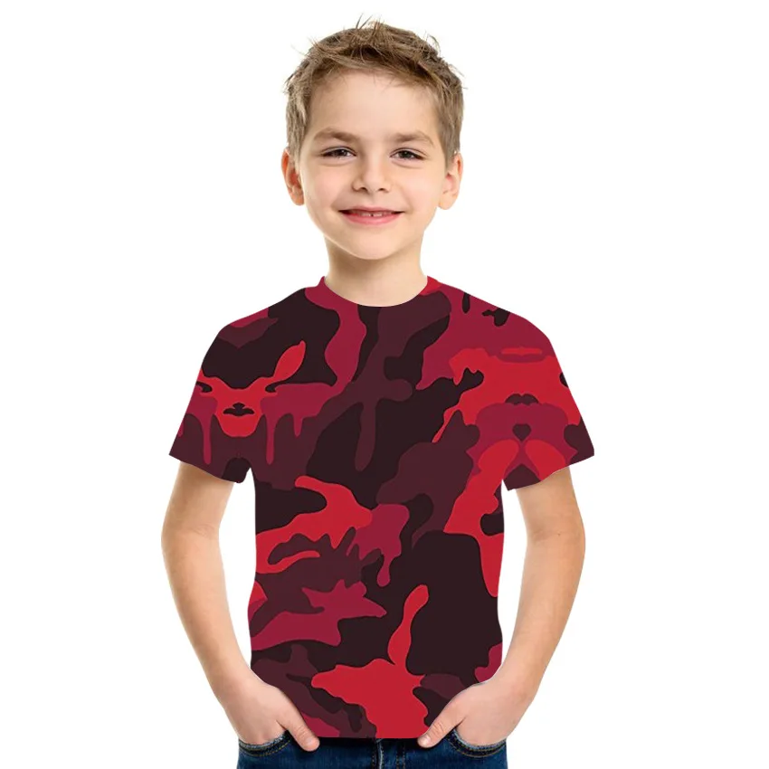Kids Clothes Camouflage Color 3D Printing T-Shirt Boys Girls Clothing 2-10y Child Baby O-Neck Top Summer Outdoor Play Clothes - Image 6