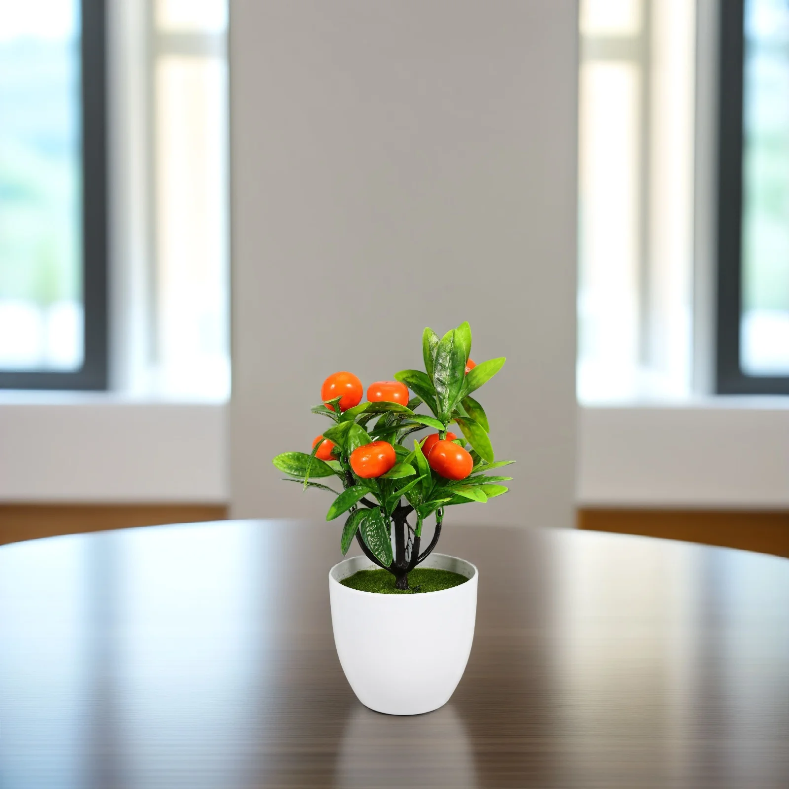 

Tabletop Tree Decoration Artificial Green Potted Plant Decorative Cloth Autumn Mini
