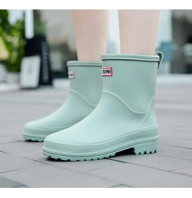 Kurze Regenstiefel für Damen, rutschfeste PVC-Wasserschuhe, wasserdichte Outdoor-Schuhe, modische Damen-Wasserstiefel – Detail 8