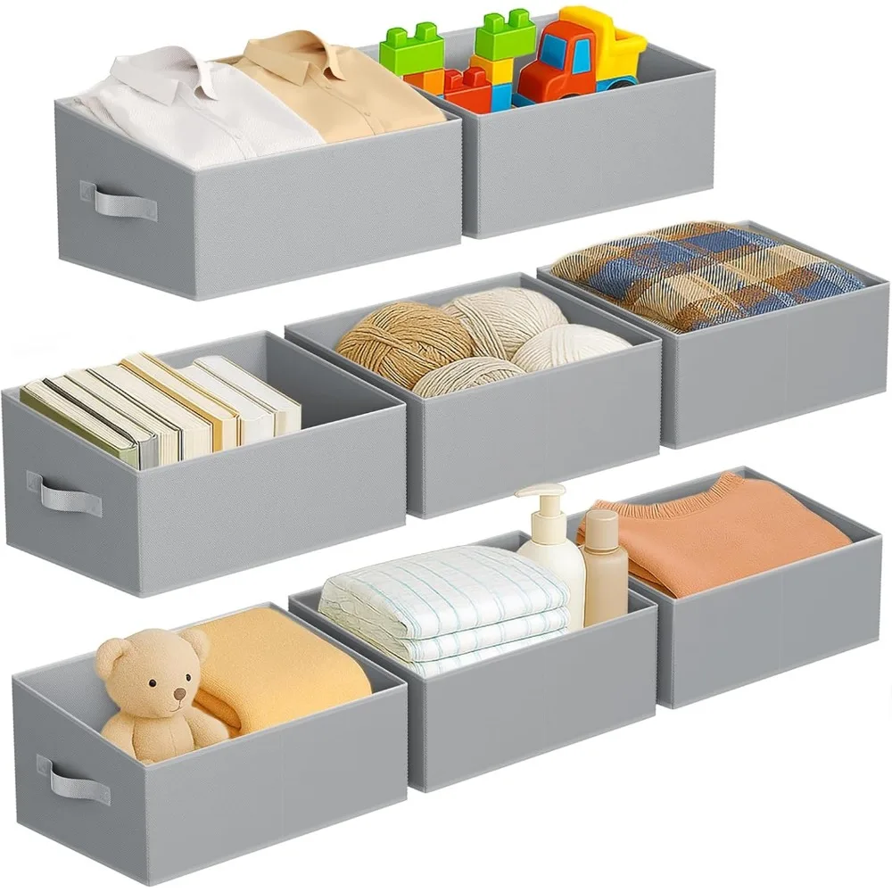 

Большие складные тканевые контейнеры для хранения, 8 шт. — трапециевидный органайзер для шкафа для полок, игрушек, одежды