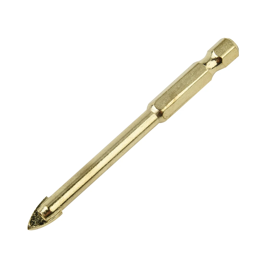 

10* Drill Bit 6mm Ceramic Gold Spear Head Superhard Tile Glass Tungsten Carbide Portable Pratical High Quality Nice