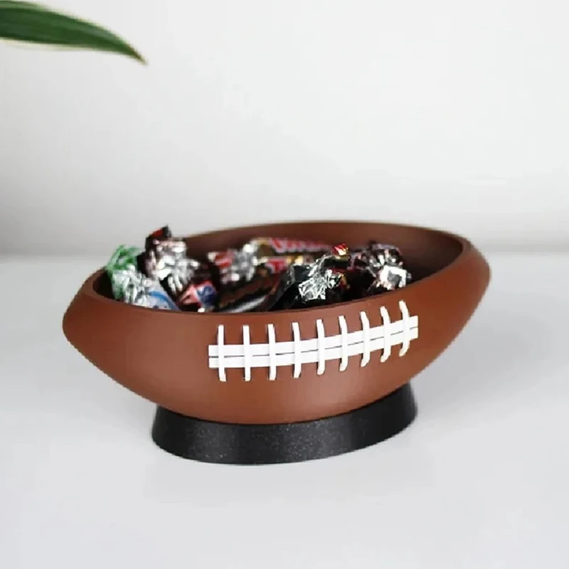 Football Rugby Snack Bowl Resin Large Capacity Reusable Football Storage Box Football Serving Trays Snack Trays Serving Platter