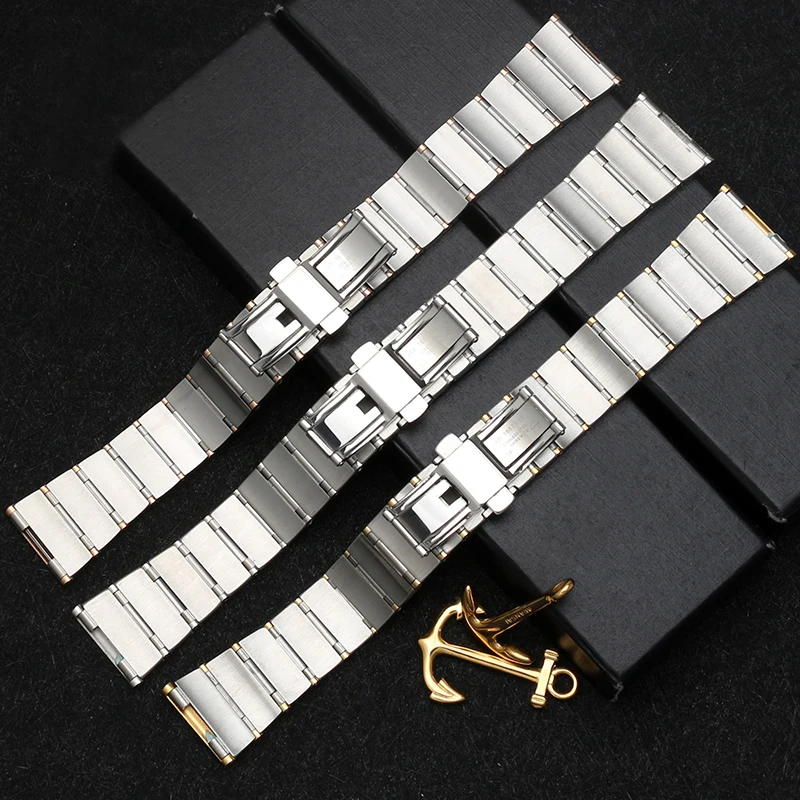 Stainless Steel Bracelet High Quality Fine Steel Wristband For Omega Constellation Watch Strap Double Eagle Watchband 17MM 23MM