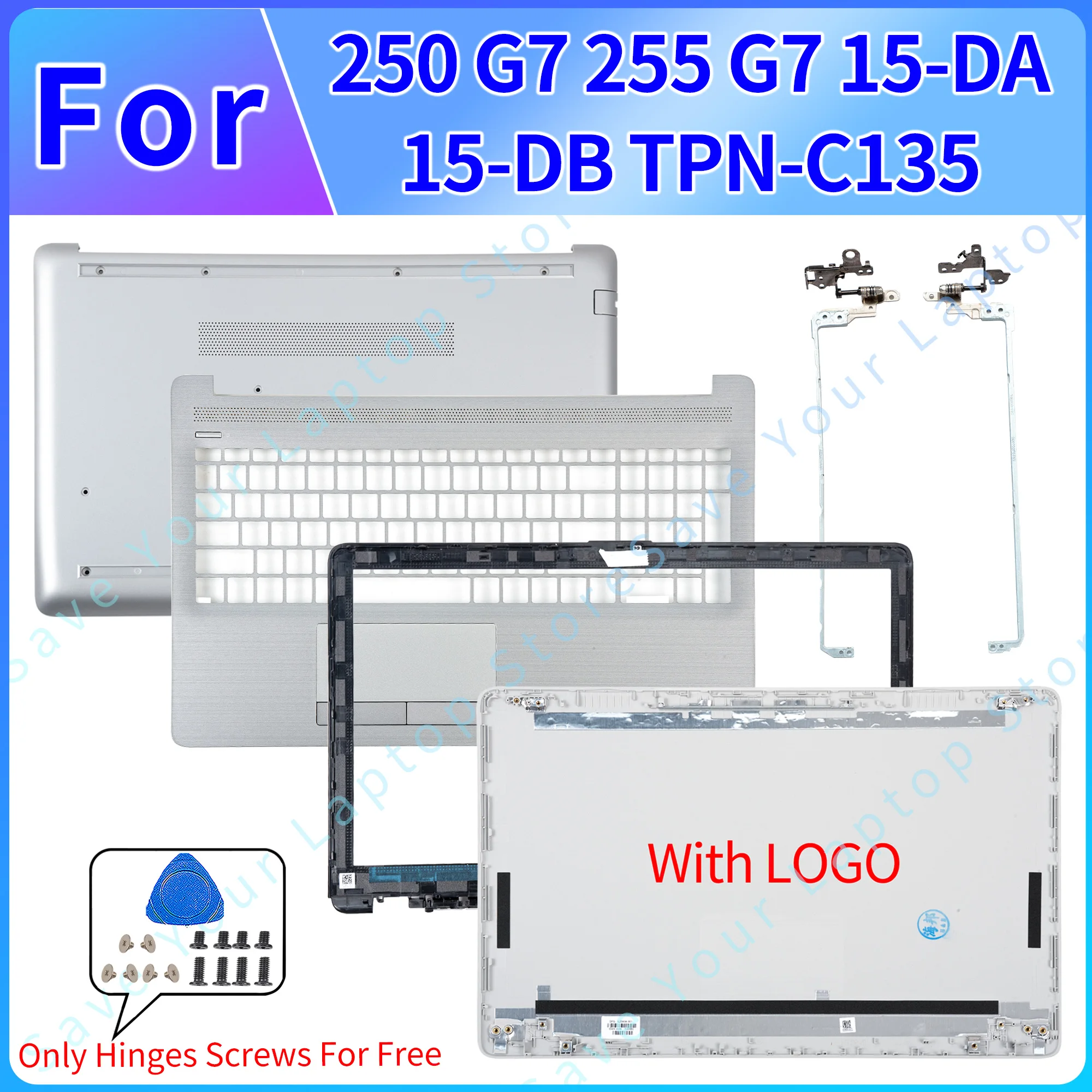 

Laptop Covers For 250 G7 255 G7 15-DA 15-DB TPN-C135 With Optical Drive Interface LCD Back Cover Bezel Palmrest Bottom Repair