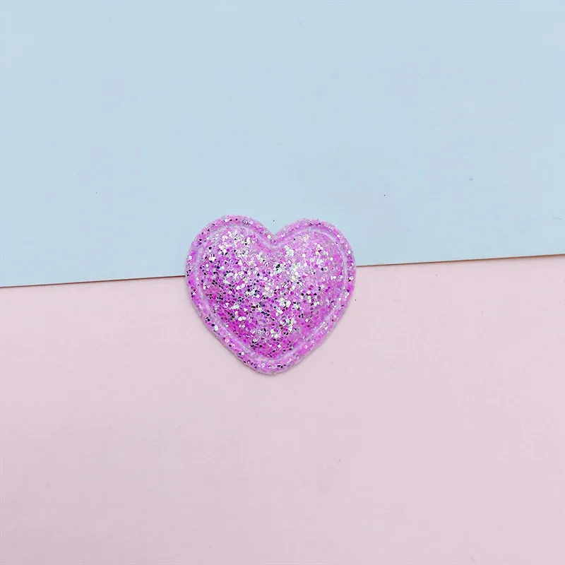 100 Stück, 2,5 cm, glänzende Stoffherzen, aufgesetzte Applikationsstücke, zum Selbermachen, Nähzubehör für Kleidung, Hüte, Bastelarbeiten und Kopfbedeckungen. – Detail 8