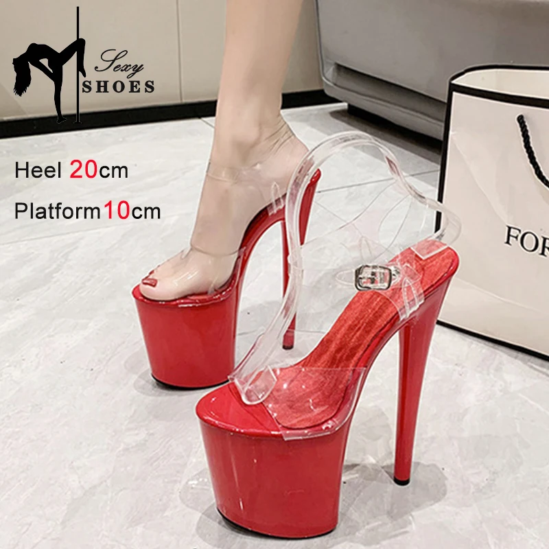 2023 New Fashion Women Shoes Jelly Sandals Women High Heels Sexy Platform Transparent Surface Girls Ladies Women Sandals Summer