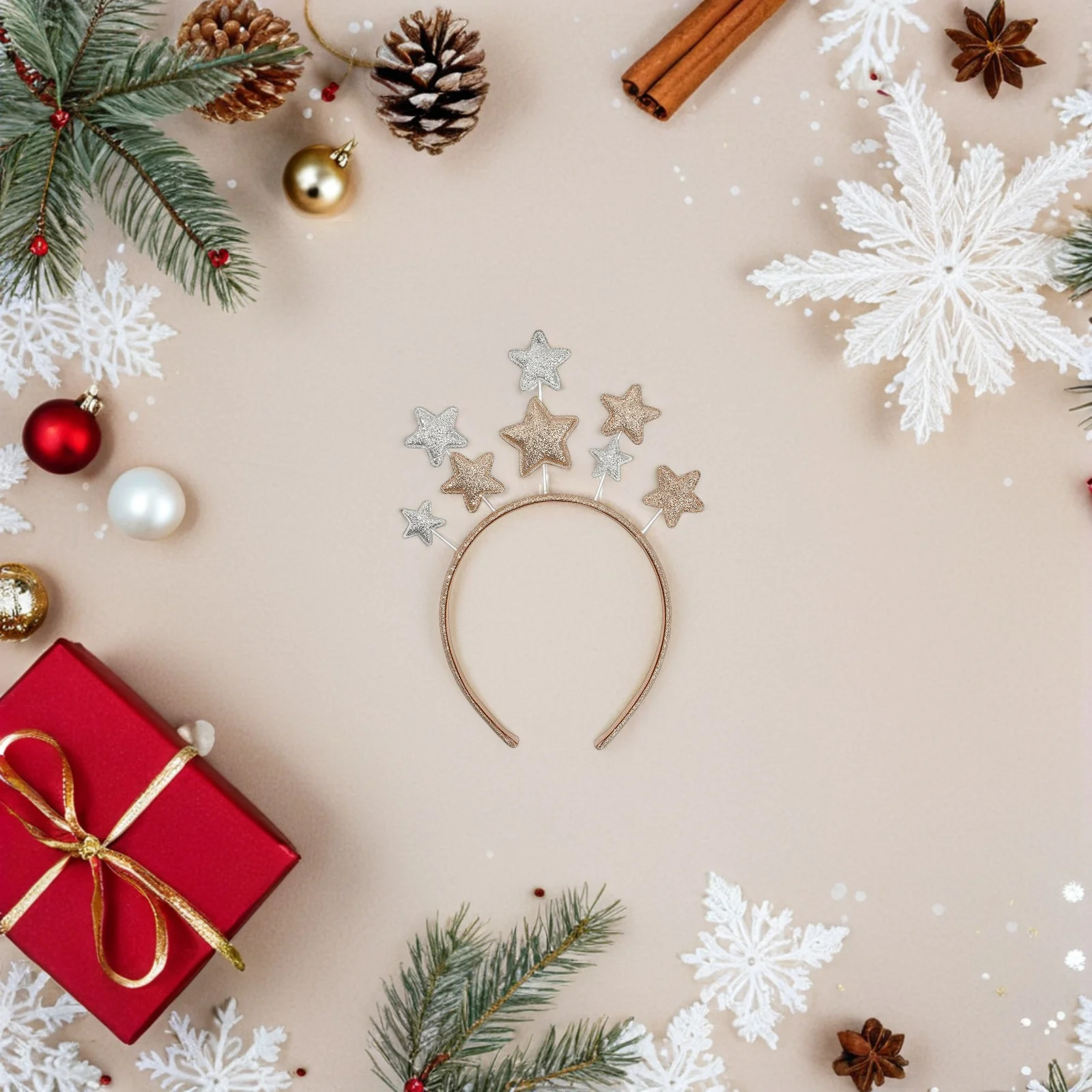 

Shiny Stars Headband Glitter Pentagram Hair Band Party Headdress for Children Teens Adults Holiday Celebration Masquerade Photo