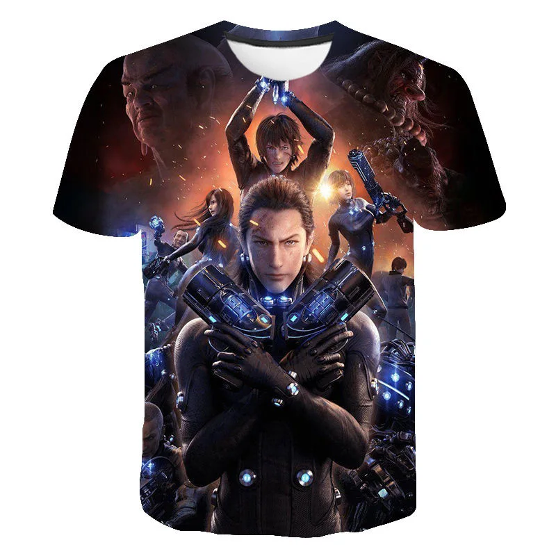 Gantz-camisetas de manga curta para homens e mulheres, impressas em 3d, streetwear, cool, para menino e menina, verão