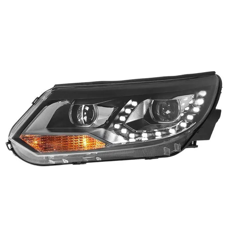 For Volkswagen Tiguan Headlight Assembly 2013-2016 Modification With European-Style Turn Signals LED Daytime Running Lights