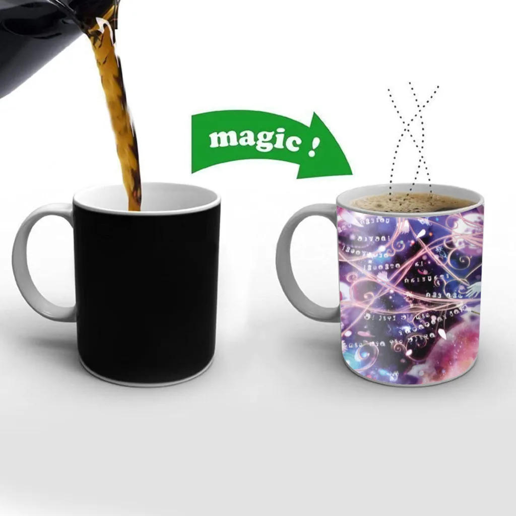 Puella Magi Madoka Magica Ceramics Coffee Mugs Thermal Color-changing Gifts Drinkware Coffeeware 11OZ Ceramic