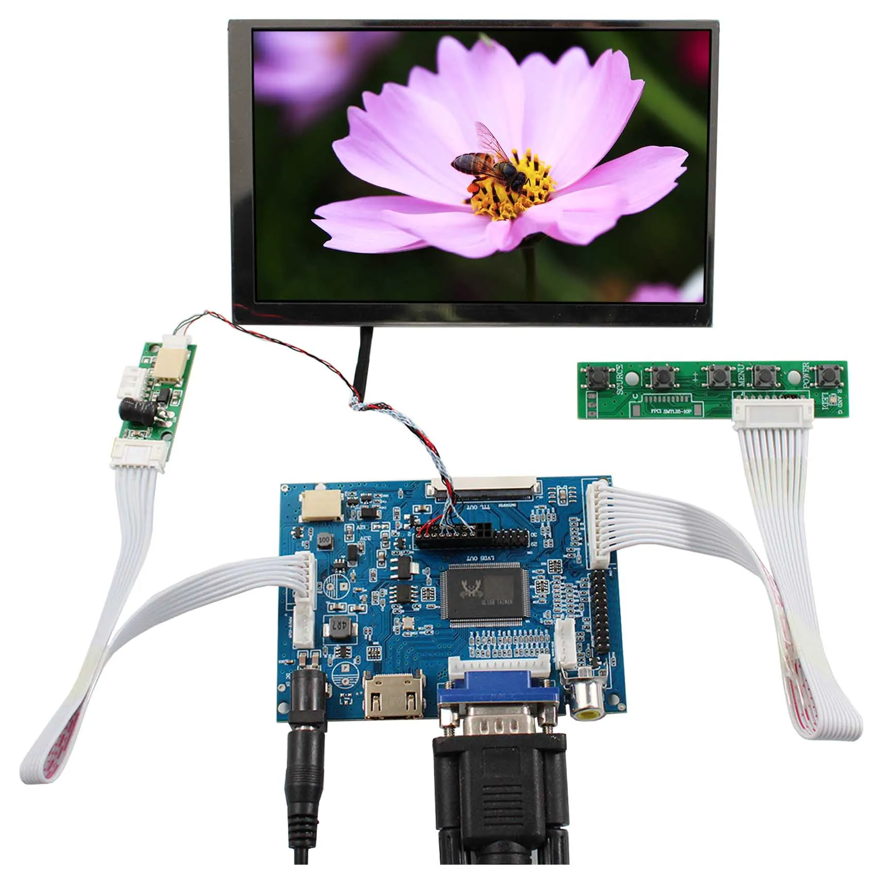 Hd Mi Vga Av1 Av2 1024X600 Lcd Controller Boards Lcd Screen Display Small 5.6Inch Ltd056Et3A Display Lcd Module