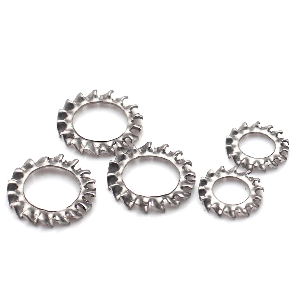 304 Stainless Steel External Tooth Lock Washers Serrated Anti Loosening Locking Washer M2 M3 M4 M5 M6 M8 M10 M12 M16 M20 M30