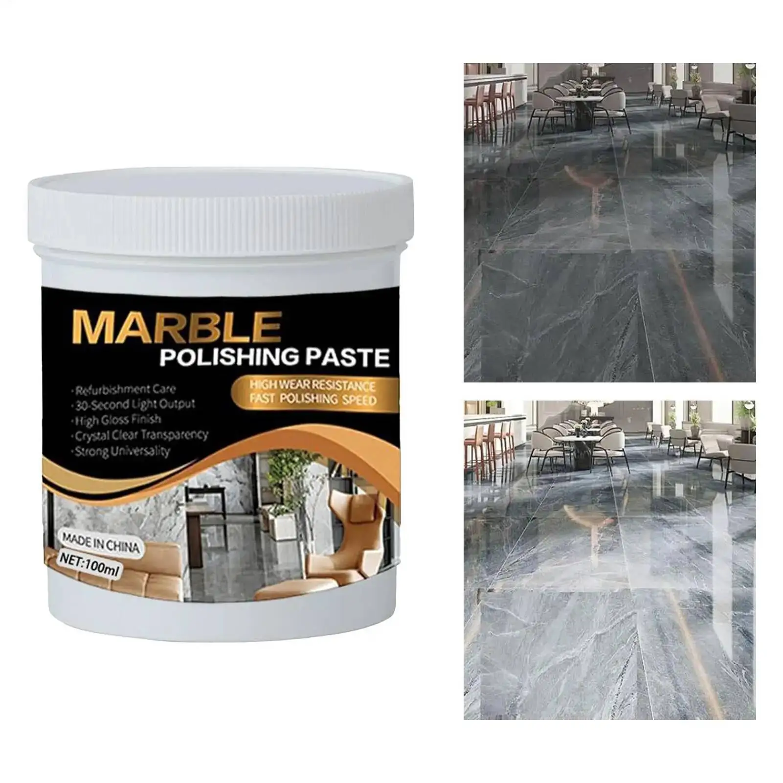 

100Ml Granite Cleaner Countertop Polish Paste Stone Stain Remover For Glass Kitchen Commercial Household Bathroom
