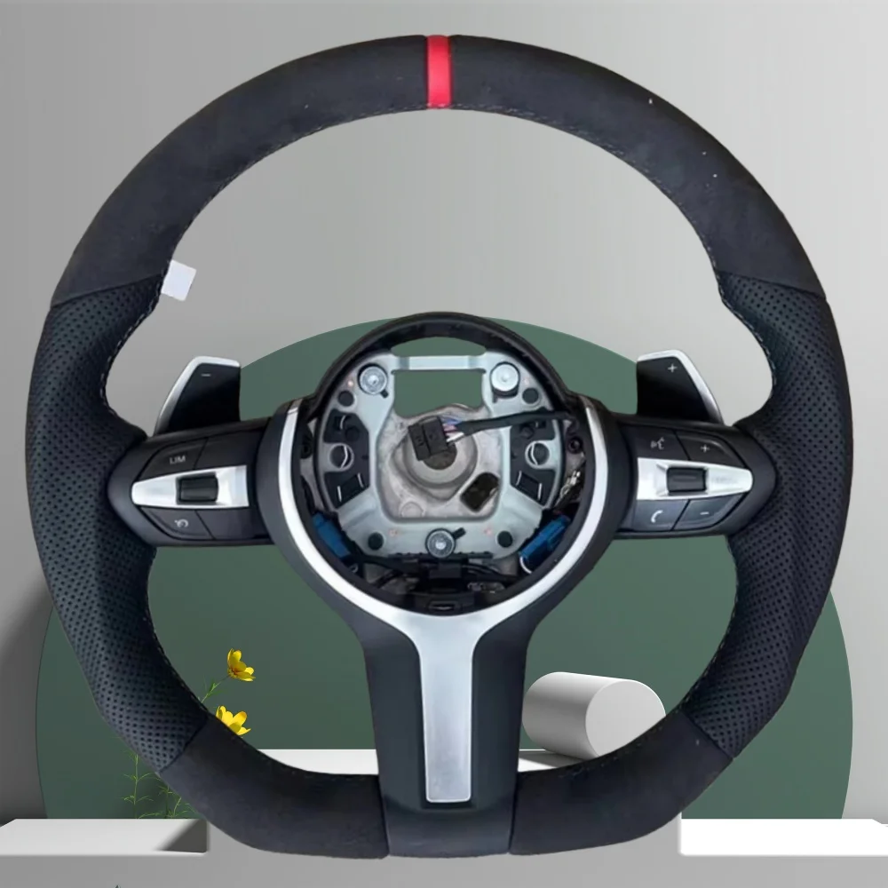 

Modified Steering Wheel F10 F31 F20 F25 F22 F36 F33 F32 F80 F82 F11 F18 F01 F90 M Sport Suede Genuine Leather For BMW F30