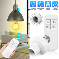 Wireless Remote Control E27 Light Socket Lamp Holder Set 15M Range Remote Control On/Off Switch For E27 WiFi Smart Light Bulb