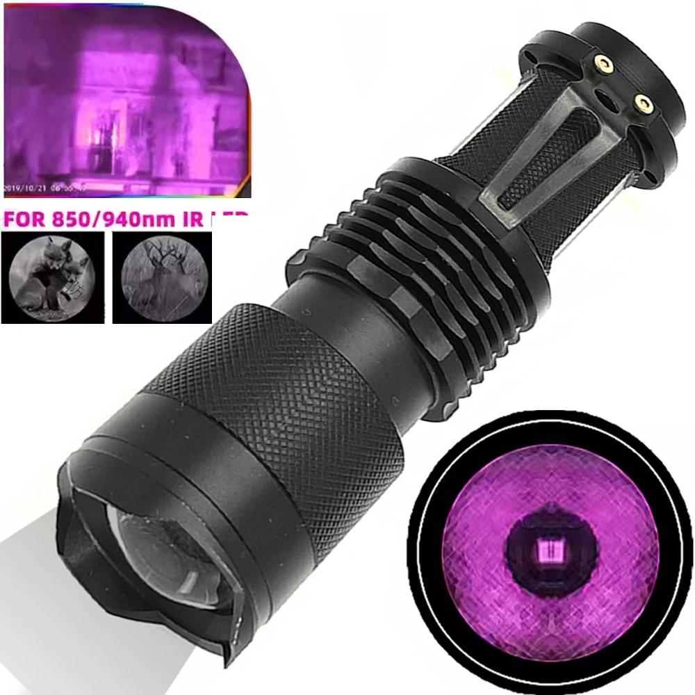 940nm IR Flashlight Infrared Illuminator Flashlight, 850nm IR Illuminator Flashlight Night Vision Zoomable LED Infrared Torch