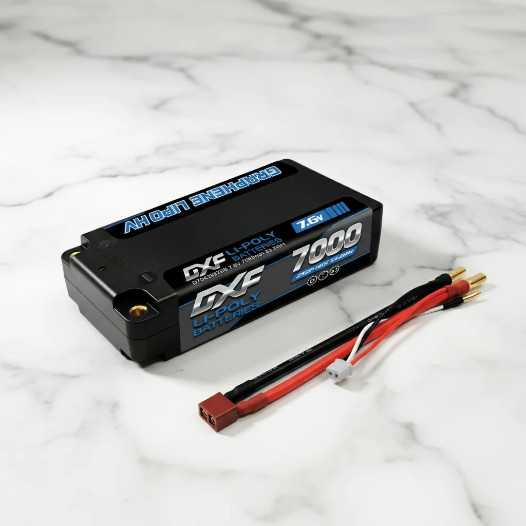 DXF 2S Lipo Shorty Akku 7000mAh 7,6V 140C 5mm Stecker Hardcase für Buggy Truggy Offroad Boot Auto LKW RACING Helikopter