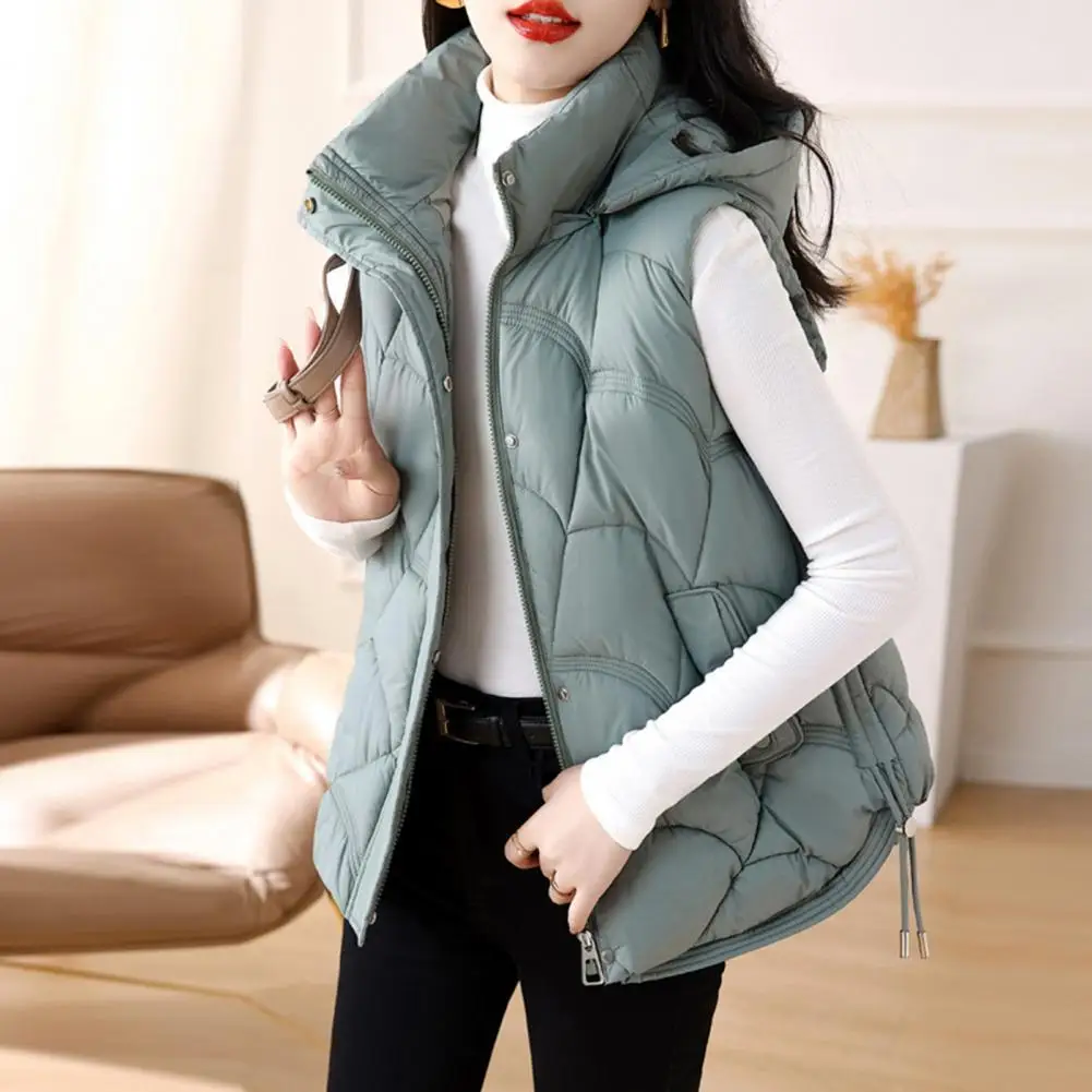 

Cotton Waistcoat Stylish Women's Cotton Hooded Vest with Zipper Closure Waistcoat Outerwear for A Chic Look Comfortable Fit