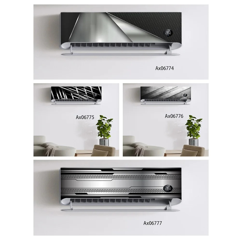 Weather‑Resistant Vinyl Modern Blur Gradient Color Line Graphic Decal For Split Air Conditioner Indoor Unit Home Wall Art Decor