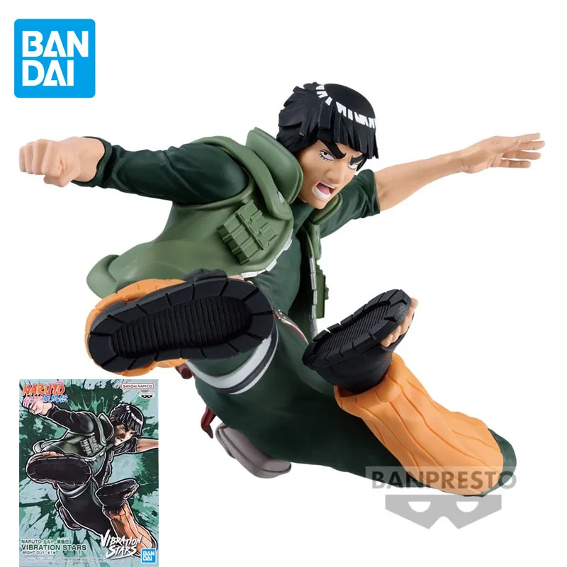 BANDAI Genuine NARUTO VIBRATION STARS Anime Figure Might Guy Action Figure Toys For Boys Girls Kids Gift Kids Collectible Model