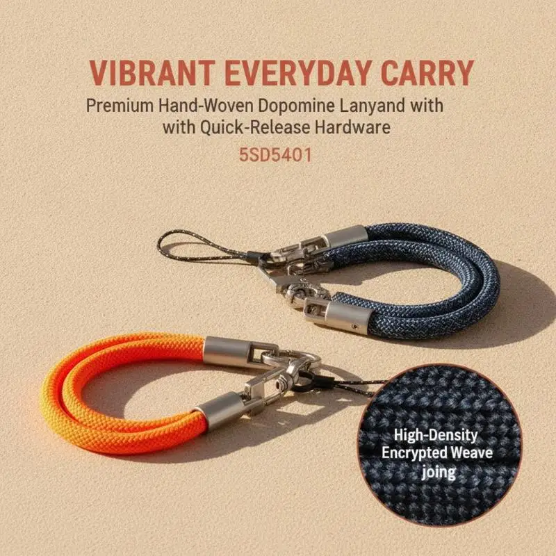 Keychain Lanyard Durable Metal Keyring Pendant Comfortable Grip Short Strap for Phone Backpack Keys Holiday Gift