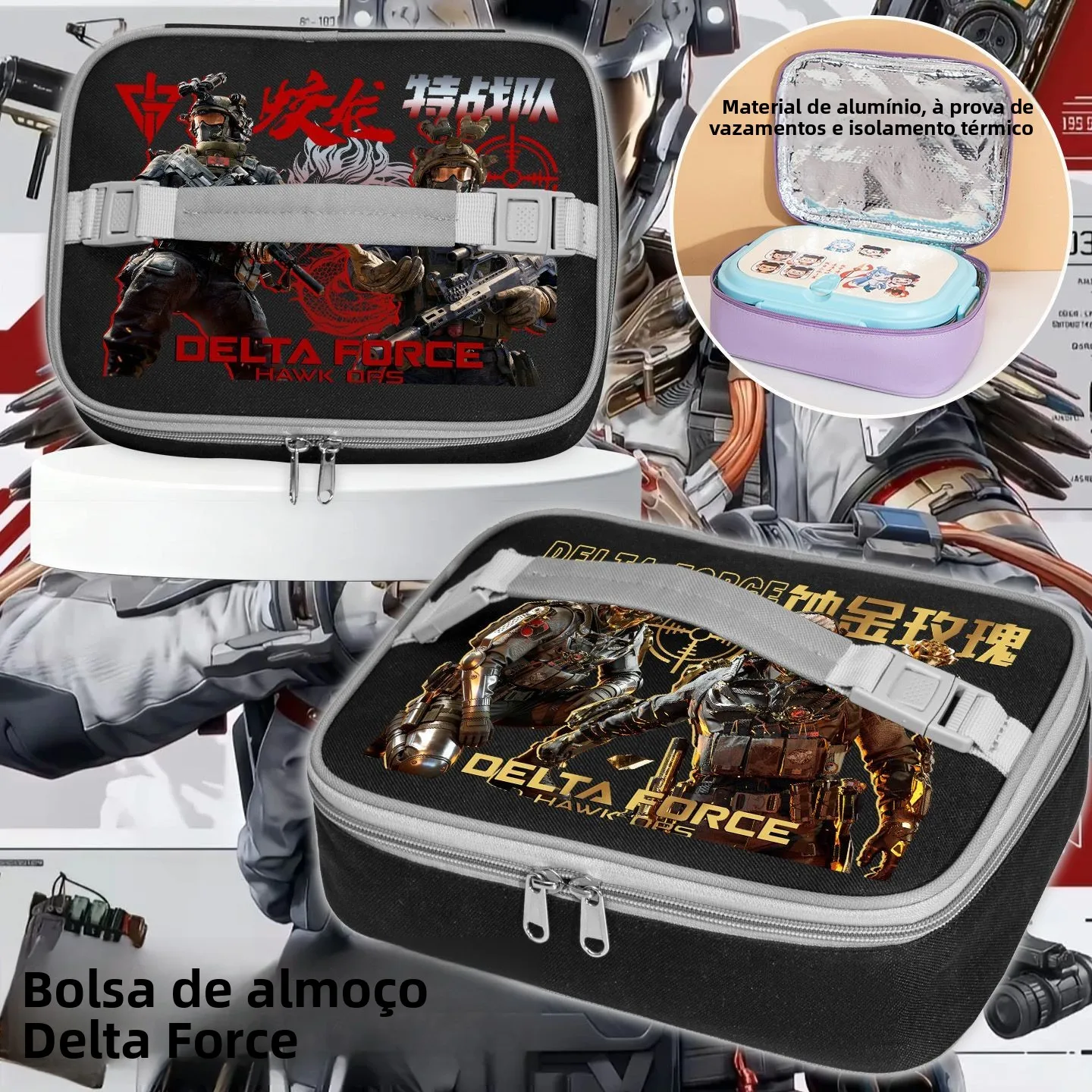 bolsa-termica-portatil-delta-operation-cartoon-para-almoco-lancheira-universal-isolada-com-alca-para-estudantes