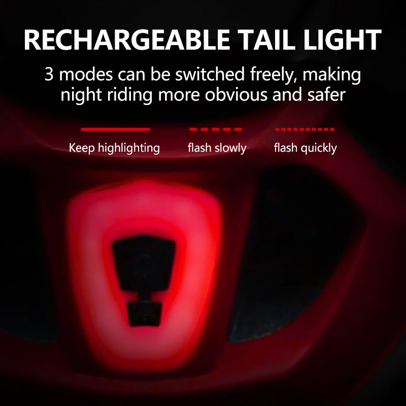 HONORTOUR Adult Bicycle Helmet LED Tail Light Lightweight Breathable All-in-one Outdoor Road Mountain Goggles Riding Helmet