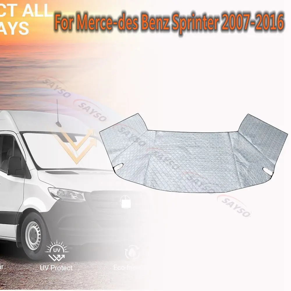 Windshield Cover For 2006-2018 For Mercedes-Benz Sprinter & 2006-2018 VW Crafter, 600D Oxford Weatherproof Anti-Theft Snow Cover