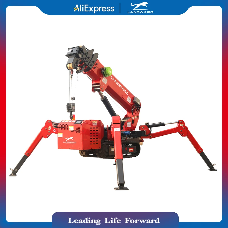 

High Quality Crawler Derrick 3 Ton Mini Folding Spider Crane Small Wireless Remote Control Aerial Work Vehicle Engine Customized