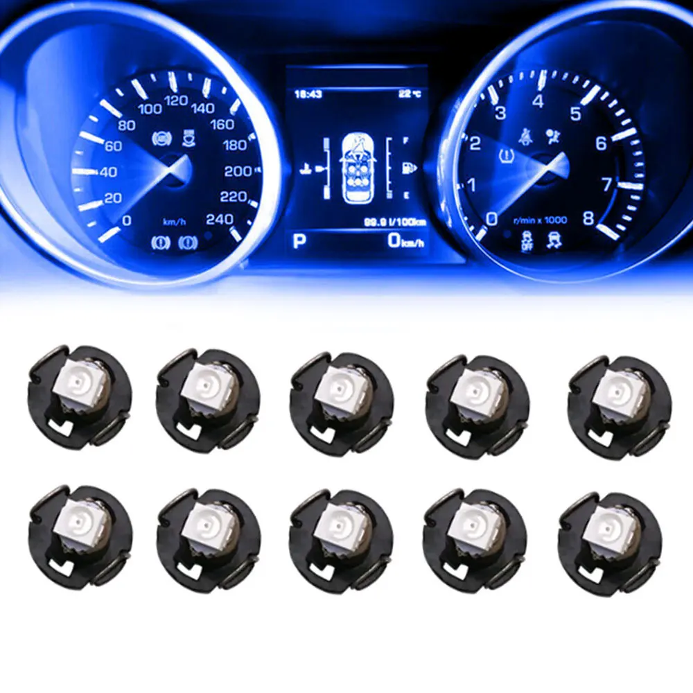 

10Pcs Car Cluster Gauges Dashboard Lamp T3 LED 3528 SMD Instruments Panel Light Wedge Bulbs Car Lights Interior Accessories