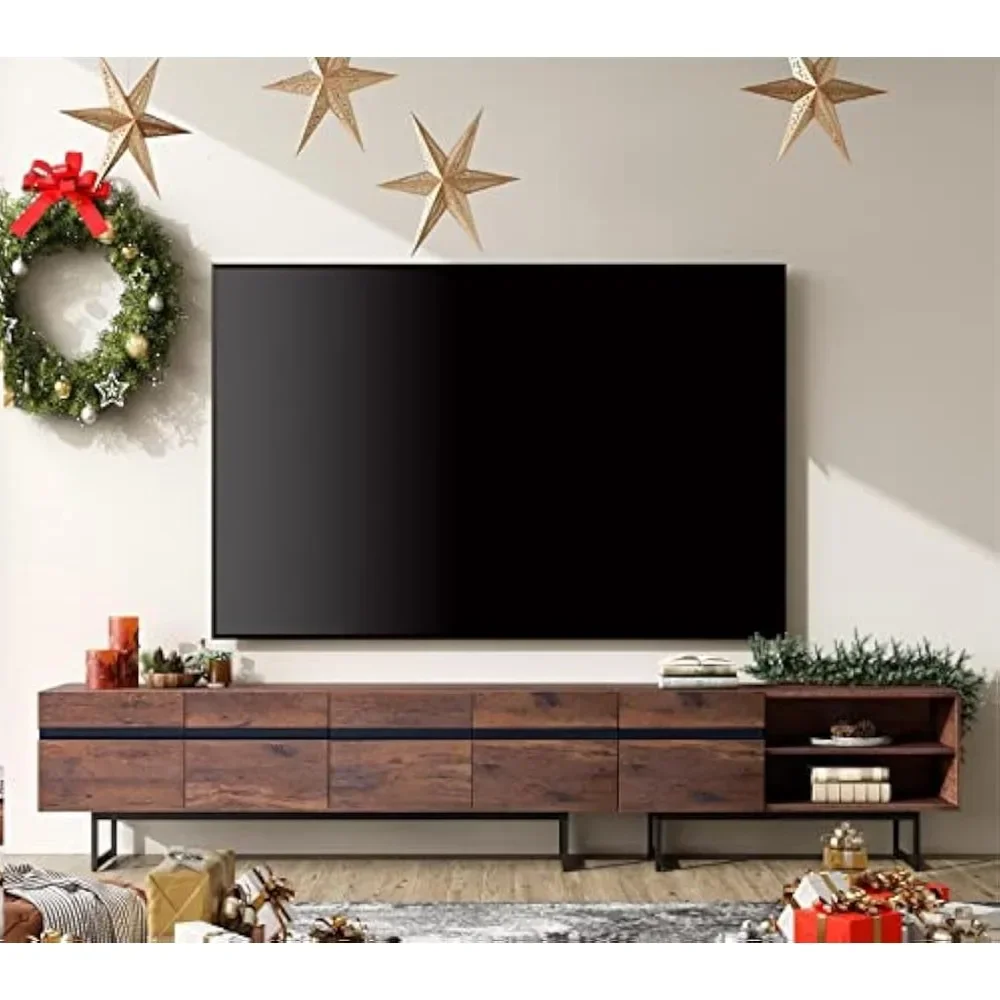 Modern TV Stand for up to 100 inch 2 in 1 Entertainment Center TV Console with Storage Cabinets Media Console for Living Room