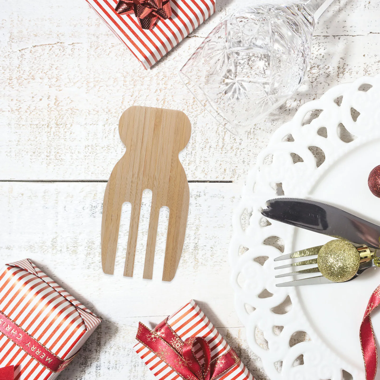 

Wooden Salad Hands Durable Ergonomic Design Easy Clean Salad Tossing Mixing Serving Tools Wooden Utensils Mixing Stirring Fork