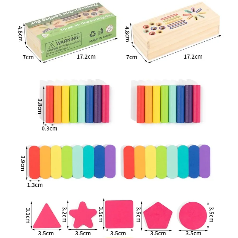 Wooden Matching Toys Montessori Color Sorting Stick Balance Toy Fine Motor Skills Math Learning Educational Kids gallery 5