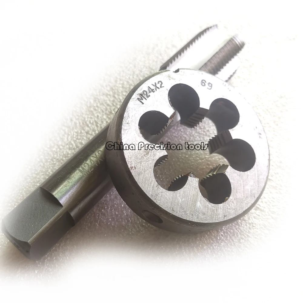 

Металлический метчик с метрической резьбой и набор матриц M24, кран с тонкой резьбой, прямые метчики с канавкой, наборы круглых матриц M24X2 M24X1.5 M24X1