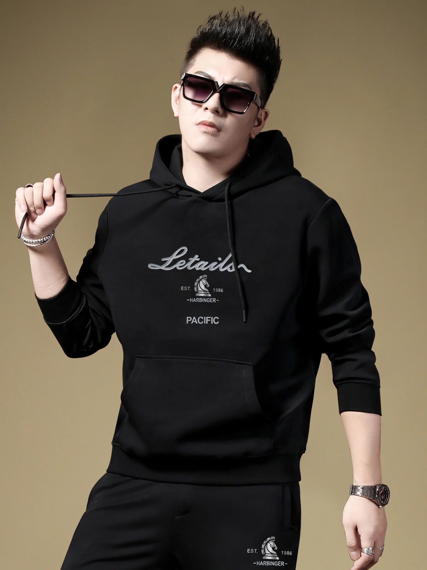 

Модная мужская толстовка с капюшоном, зимняя повседневная свободная куртка из антибактериального хлопка и полиэстера, удобная, дышащая, с капюшоном